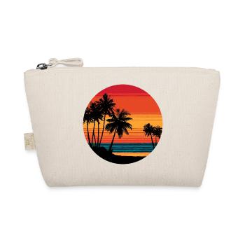 Palmen Strand Sunset Retro - Bio-Täschchen - Natur - Vorne