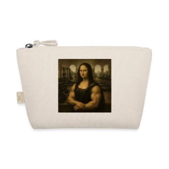 Mona Lifta Leonardo Da Vinci Lustiges Gewichtheben - Bio-Täschchen - Natur - Vorne