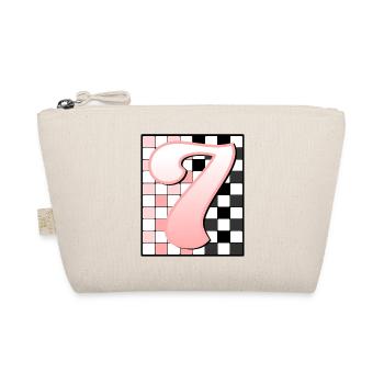 7. GEBURTSTAG – PINK CHECKERED - Bio-Täschchen - Natur - Vorne