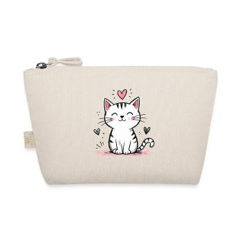 Cute Doodle Cat - Organic Pouch - nature - Front
