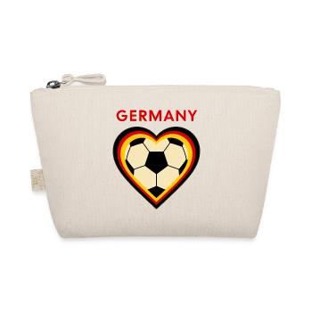 Germany Heart Football Motif - Organic Pouch - nature - Front