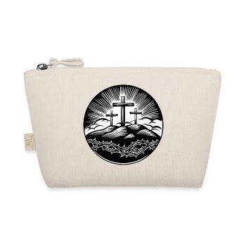 Christian Cross Motif - Organic Pouch - nature - Front