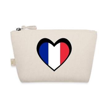 Cœur Drapeau Français Noir  - Trousse biologique - nature - Devant