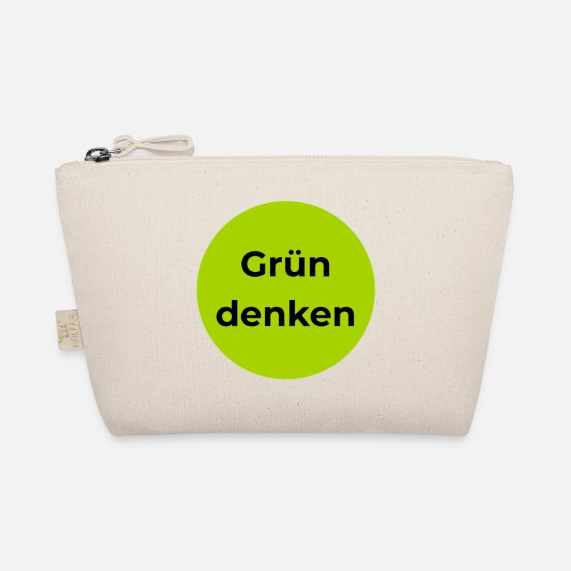 Grün Denken Typo Circle - Bio-Täschchen - Natur