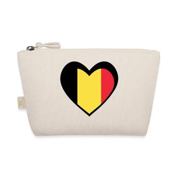 Black Heart Belgium Eleganter Stil der belgischen Flagge - Bio-Täschchen - Natur - Vorne