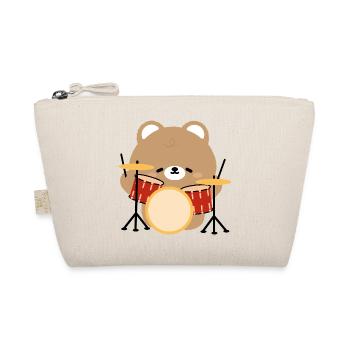 Bear Drummer Pop Art - Organic Pouch - nature - Front