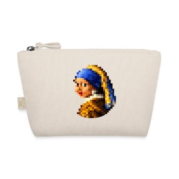 The Girl with the Pixelated Pearl Earring - Organic Pouch - nature - Front
