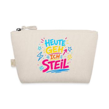 Heute geh ich steil – Party Spruch Shirt Neon  - Bio-Täschchen - Natur - Vorne