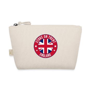 Stoke on Trent England Runde Flaggenabzeichen - Bio-Täschchen - Natur - Vorne