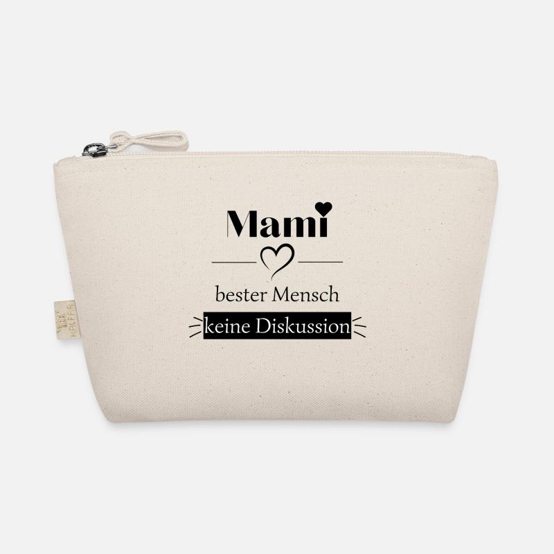 Mami bester Mensch Herz- Geschenk - Bio-Täschchen - Natur