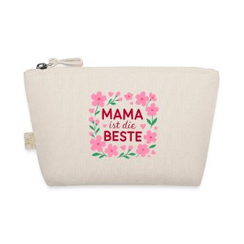 Mama ist die Beste – Blumenrahmen - Bio-Täschchen - Natur - Vorne