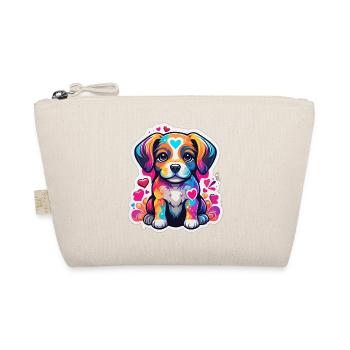 Puppy Rainbow Happy Heart - Organic Pouch - nature - Front