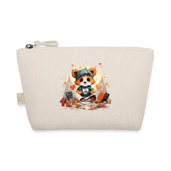 Kuscheliger Panda-Künstler im Zeltdesign - Bio-Täschchen - Natur - Vorne