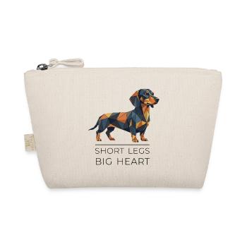 Dachshund Low-Poly Art - Short legs, big heart - Organic Pouch - nature - Front