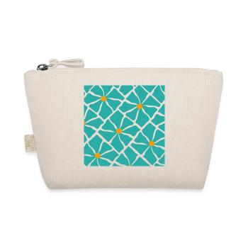 Turquoise Blossoms Mosaic Pattern - Organic Pouch - nature - Front