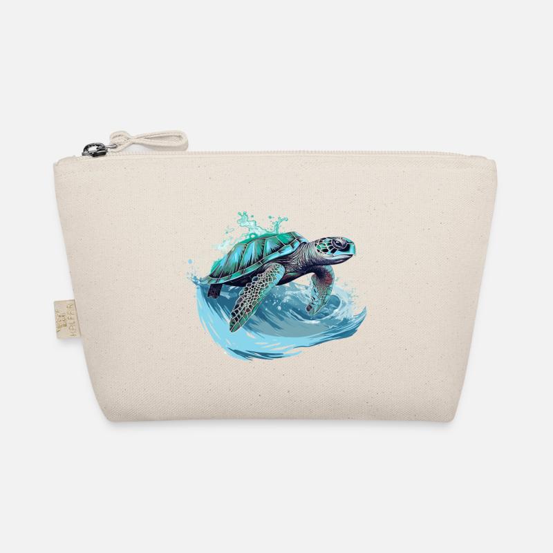 Neon Sea Turtle Wave Dance Organic Pouch