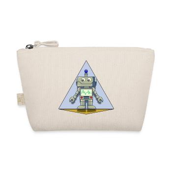 Süßer fröhlicher Roboter – Verspieltes Kinder-T-Shirt - Bio-Täschchen - Natur - Vorne