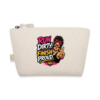 Run Dirty Finish Proud Runner Girl Design - Organic Pouch - nature - Front