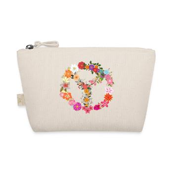 Flower Power Peace Symbol - Organic Pouch - nature - Front