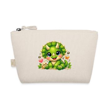 Cute Triceratops – Little Baby Dinosaur - Organic Pouch - nature - Front