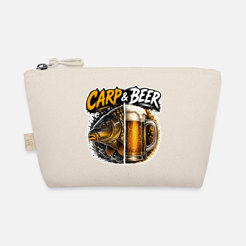 Karpfen- und Bier-lustiges Angeldesign Bio-Täschchen
