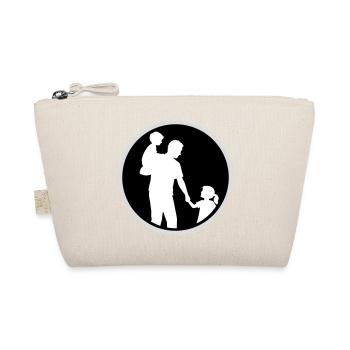Silhouette père-enfant marchant famille Amour de père - Trousse biologique - nature - Devant