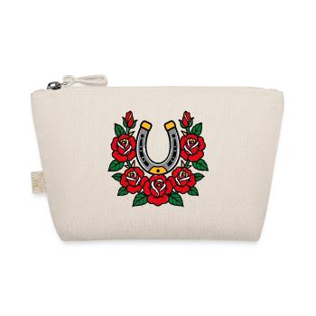 Horseshoe and roses tattoo style - Organic Pouch - nature - Front