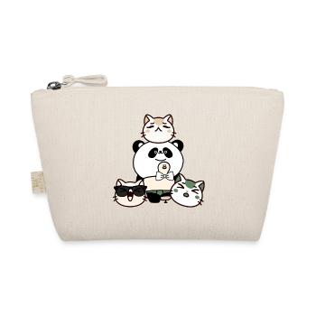 Kawaii Panda with Prosthetics and Team of Cats - Organic Pouch - nature - Front