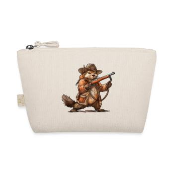 Funny Beaver Hunter Funny Hunting Motif - Organic Pouch - nature - Front