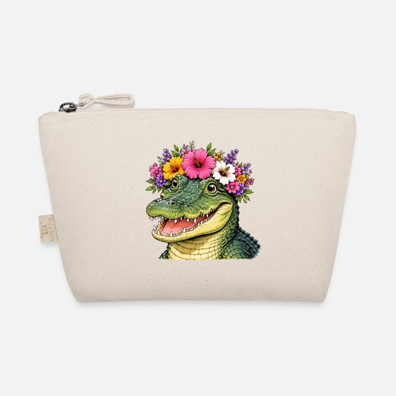 Crocodile décoré floral Trousse biologique