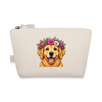Chien souriant avec décoration florale - Trousse biologique - nature - Devant