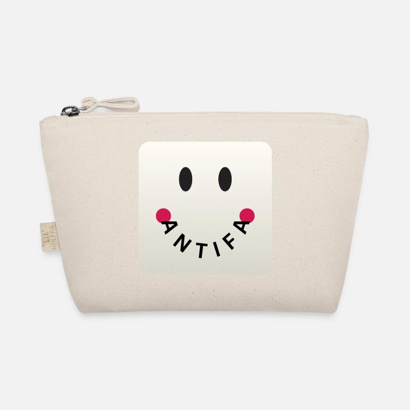Friendly Antifa Greige | Gradient Design Smile - Bio-Täschchen - Natur