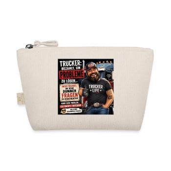 Trucker Life Motiv Kraft und Humor - Bio-Täschchen - Natur - Vorne