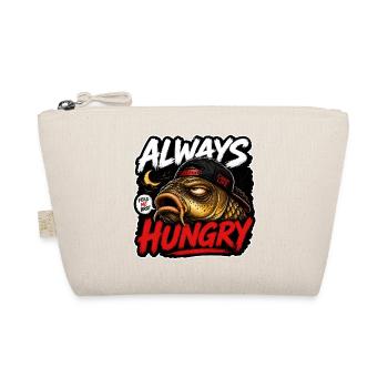 Funny Carp Fishing Shirt – Always Hungry - Organic Pouch - nature - Front