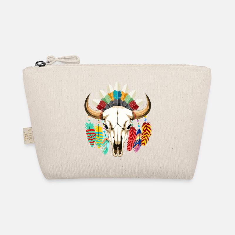 Buffalo Skull Native American Art Organic Pouch