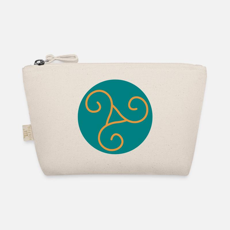 Decorative triskel in orange scrolls - Organic Pouch - nature