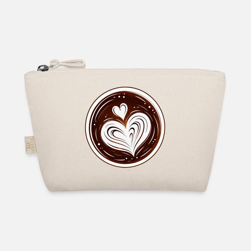 Latte Art Heart Coffee Design Organic Pouch