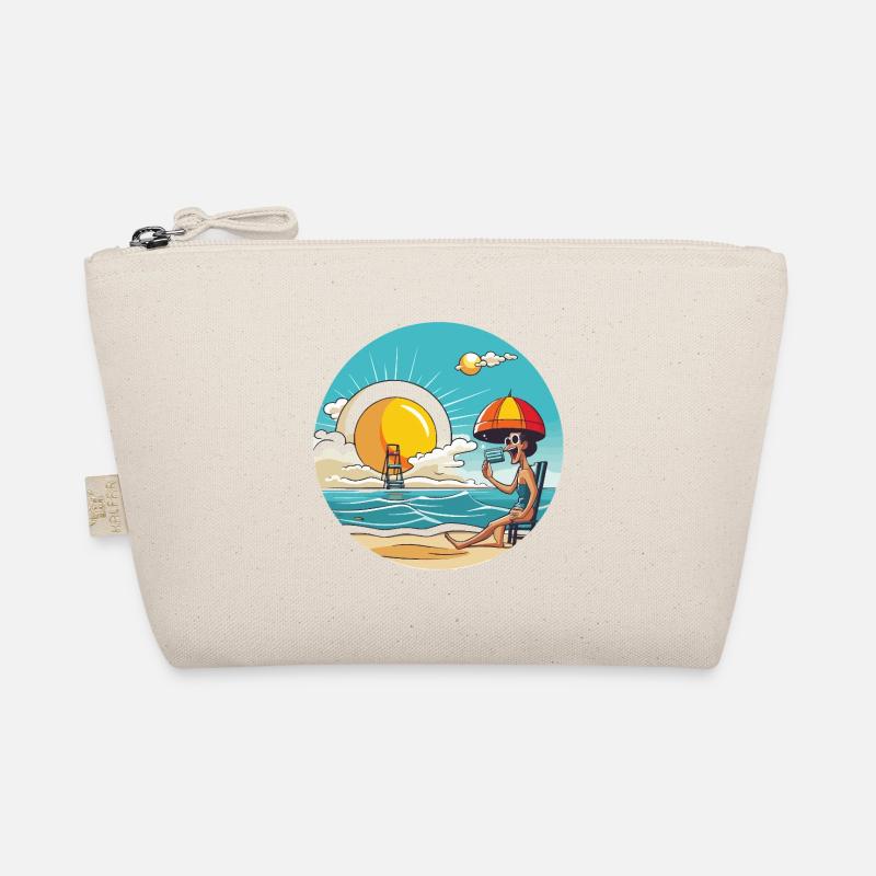 Retro Strandsonne Cartoon Bio-Täschchen