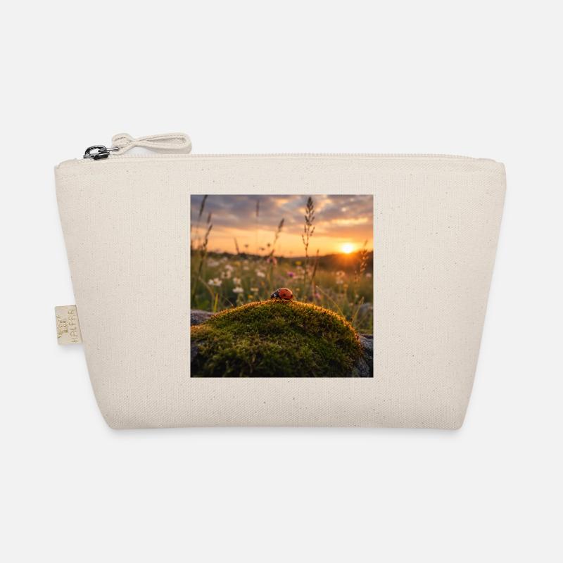 Ladybug in sunset and moss Organic Pouch
