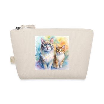 Portrait du duo de chats en aquarelle - Trousse biologique - nature - Devant