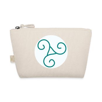 Green Triskel on White - Organic Pouch - nature - Front