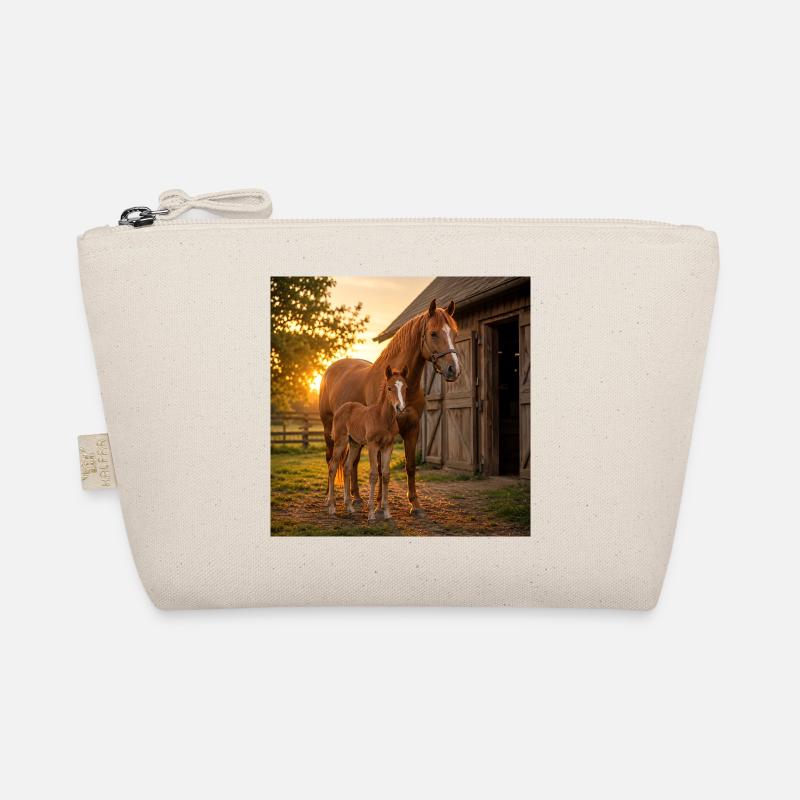 Sunset, mare with foal Organic Pouch