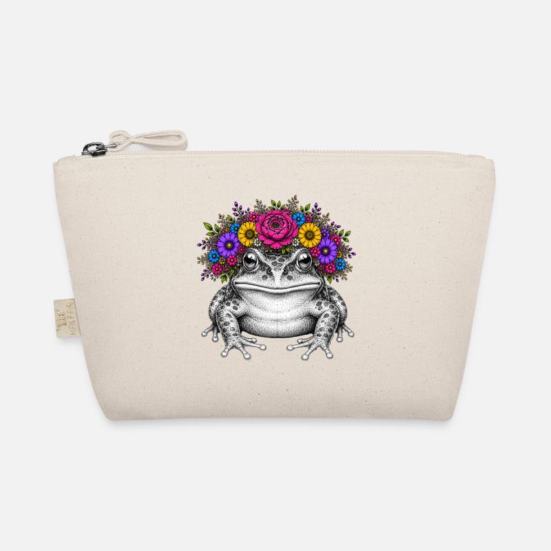 Frosch mit Blütenkrone - Bio-Täschchen - Natur