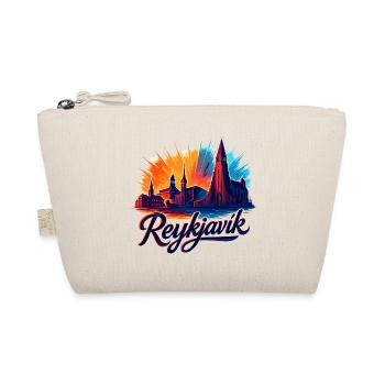 Reykjavík Silhouette – Island Grafikdesign - Bio-Täschchen - Natur - Vorne