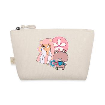 Kawaii Bear & Inclusive Tea Time - Organic Pouch - nature - Front
