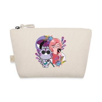 Kawaii Selfie & Visually Impaired Cat - Organic Pouch - nature - Front