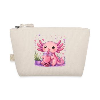 Pink Axolot with Bubble Tea - Organic Pouch - nature - Front