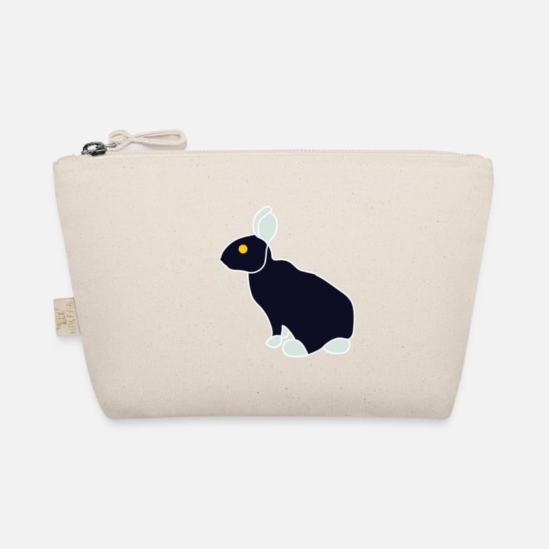 Minimalistischer Blue Black Rabbit Bio-Täschchen