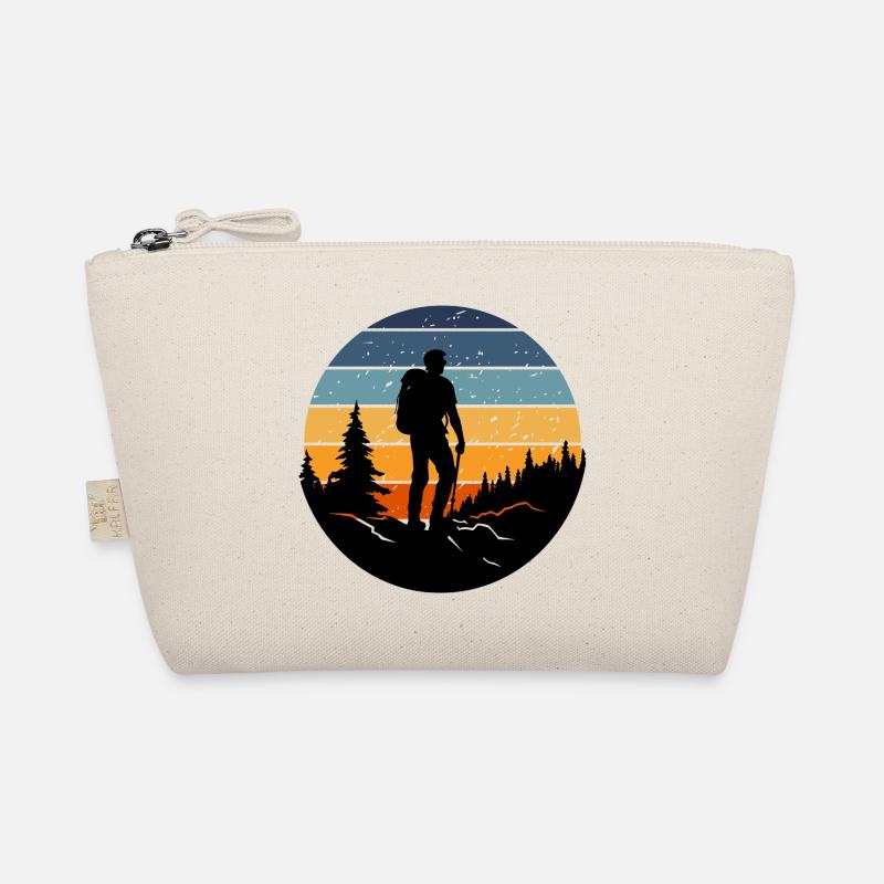 Wanderer-Silhouette im liegenden Retrowald Bio-Täschchen