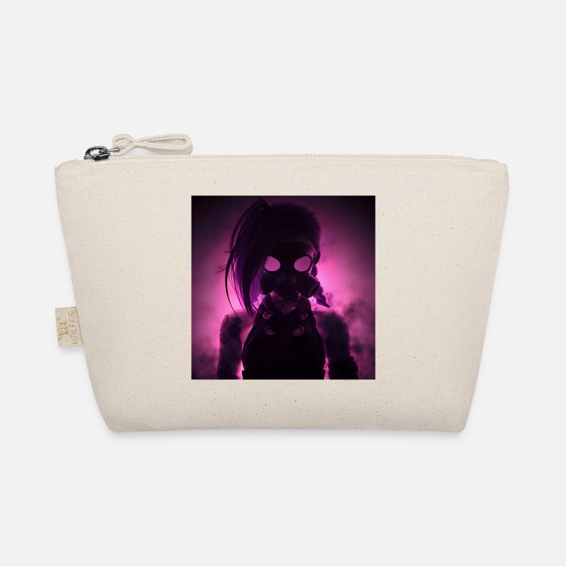 Neon gas mask in night light Organic Pouch